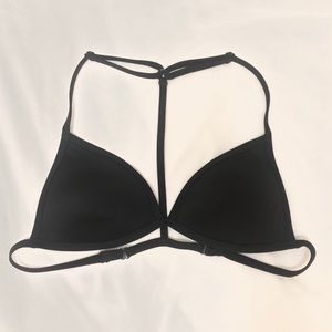 PINK Black Bikini Top